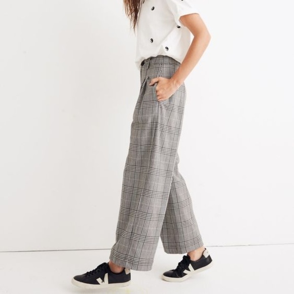 Madewell Pants - Madewell Plaid Pleated Wide Leg Pants: Price firm